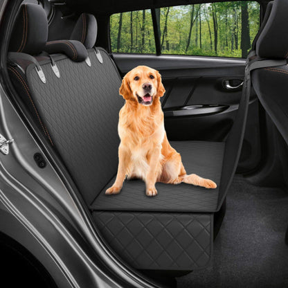 Dog Car Seat Cover Rear Back Seat Mat With Zipper And Pocket For Travel