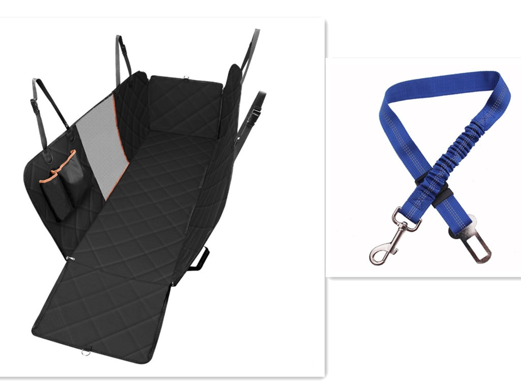Dog Car Seat Cover Rear Back Seat Mat With Zipper And Pocket For Travel