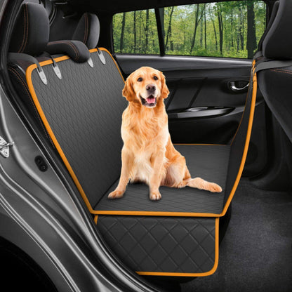 Dog Car Seat Cover Rear Back Seat Mat With Zipper And Pocket For Travel