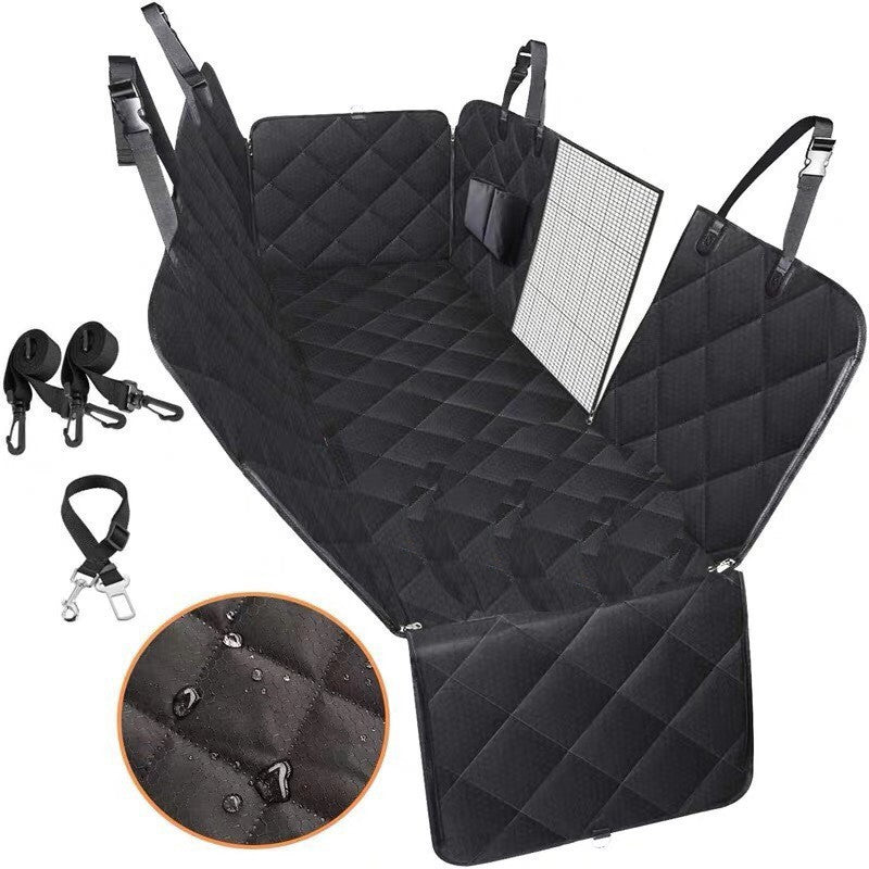Dog Car Seat Cover Rear Back Seat Mat With Zipper And Pocket For Travel