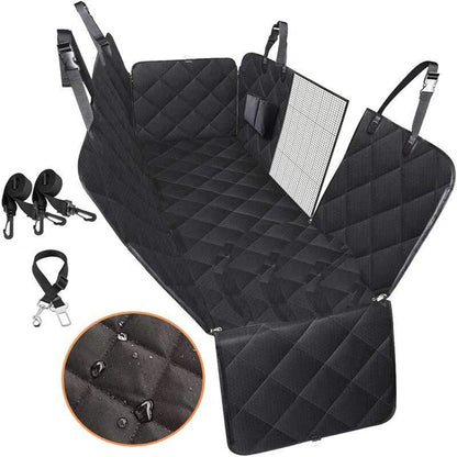 Dog Car Seat Cover Rear Back Seat Mat With Zipper And Pocket For Travel
